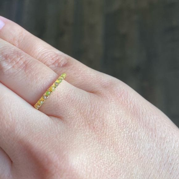 Mejuri Opal Half Eternity Band 14K Yellow Gold Size 7 - Picture 13 of 15